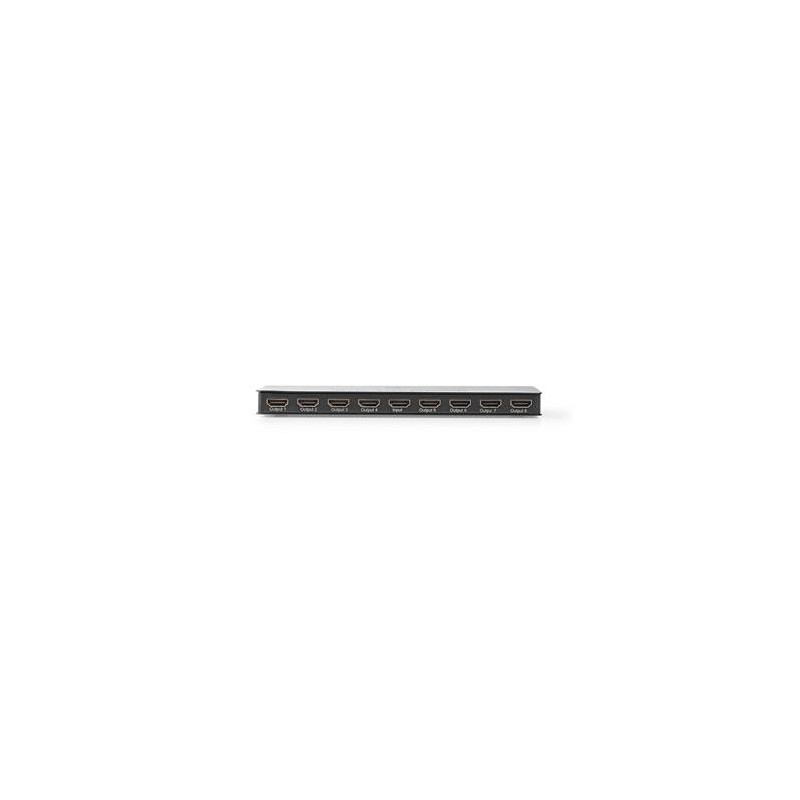 Nedis VSPL3478ATH - HDMI Rozbočovač | 8 Portů port(s) | Vstup HDMI ™ | 8x Výstup HDMI™ | 4K@60Hz | 18 Gbps | Kov | čern
