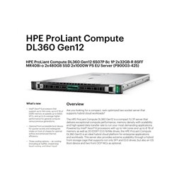 HPE PL DL360g12 6507P (3.5/8C) 2x32G (P69727) 2x480G MR408i-o 8SFF 2x1000W 2p10G-T NBD333 Smart Choice