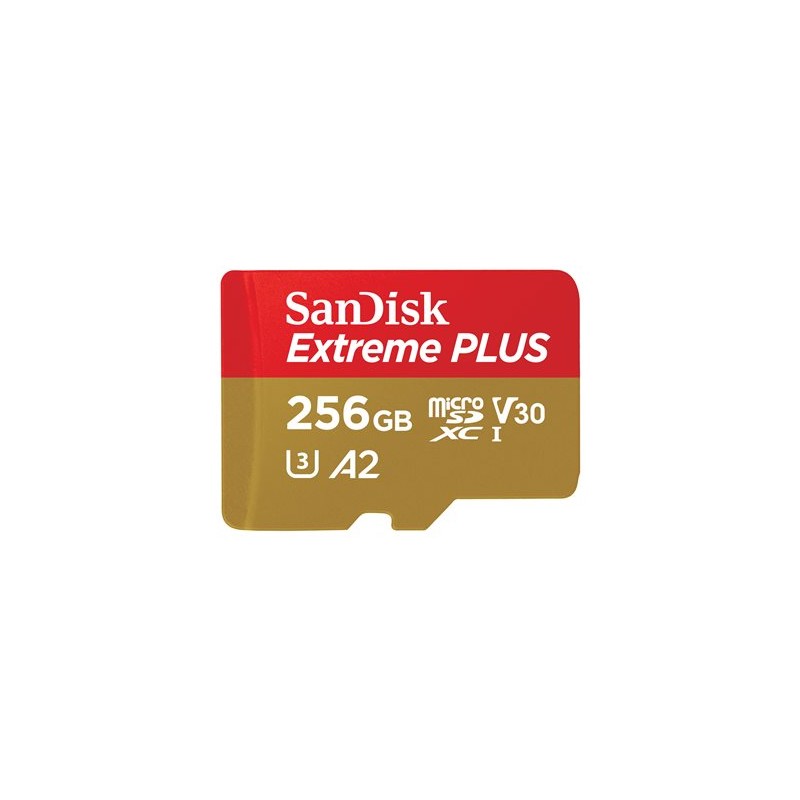 SanDisk micro SDXC karta 256GB Extreme PLUS (200 MB/s Class 10, UHS-I U3 V30) + adaptér