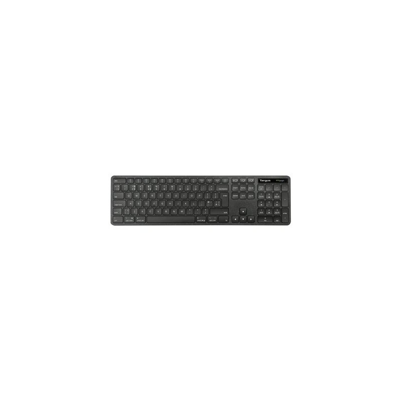 Targus EcoSmart - Klávesnice - full size - antibakteriální - bezdrátový - Bluetooth 5.0, 2.4 GHz - QWERTY - britská - černá