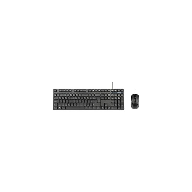 Targus - Klávesnice a sada myši - kombinace - full size - antibakteriální - USB - AZERTY - francouzská - černá