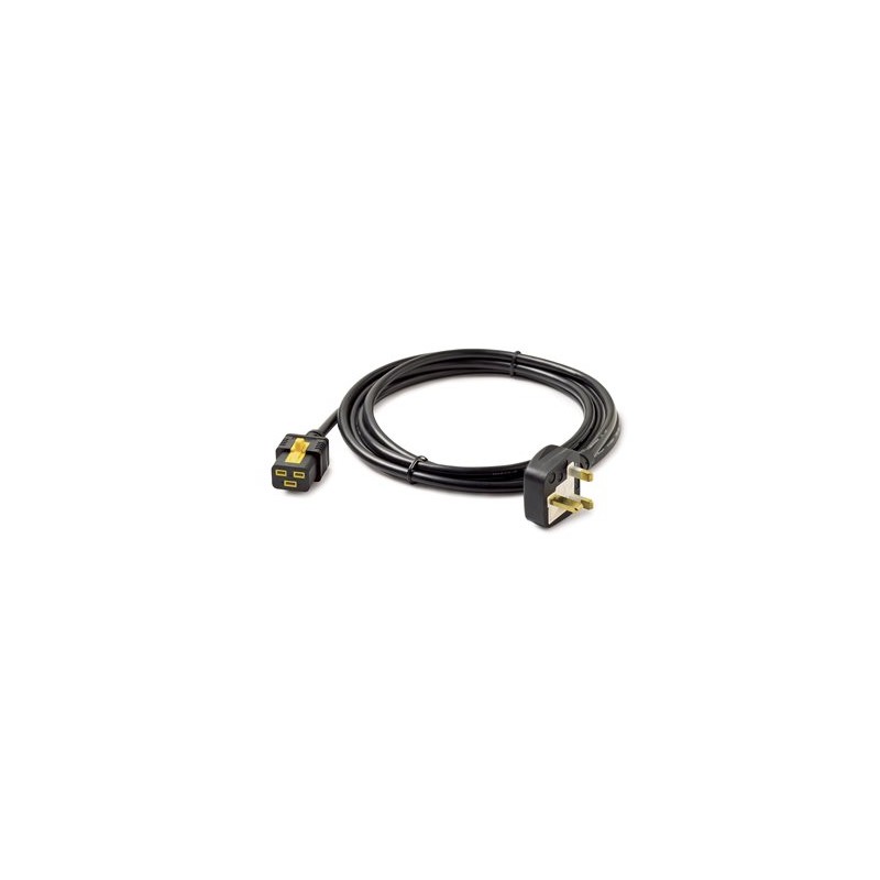 APC - Elektrický kabel - IEC 60320 C19 do BS 1363A (M) - AC 240 V - 13 A - 3 m - opatřený západkou - černá - pro P/N: