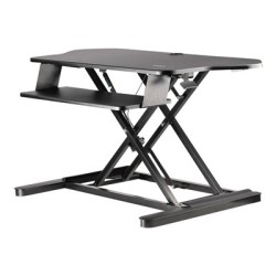 StarTech.com Corner Sit Stand Desk Converter with Keyboard Tray, Large Surface 35" x 21", Height Adjustable Ergonomic