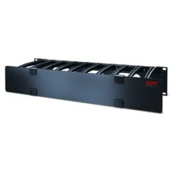 APC Horizontal Cable Manager Single-Sided with Cover - Panel racku pro správu kabelů s krytem - černá - 2U - kompatibilní s TAA