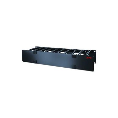 APC Horizontal Cable Manager Single-Sided with Cover - Panel racku pro správu kabelů s krytem - černá - 2U - kompatibilní s TAA