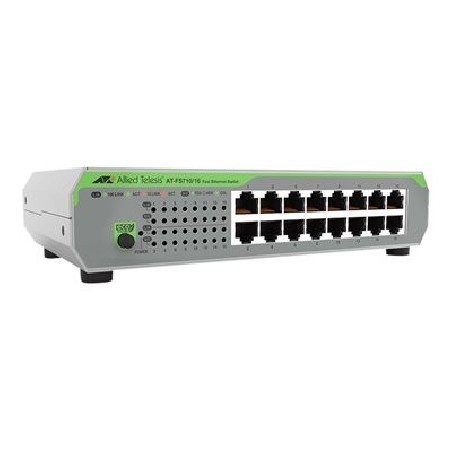 Allied Telesis CentreCOM AT-FS710/16 - Přepínač - neřízený - 16 x 10/100 - desktop, Lze montovat do rozvaděče