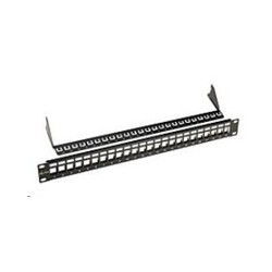 Solarix Univerzální modulární neosazený patch panel 24 portů černý 1U