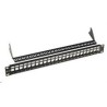 Solarix Univerzální modulární neosazený patch panel 24 portů černý 1U