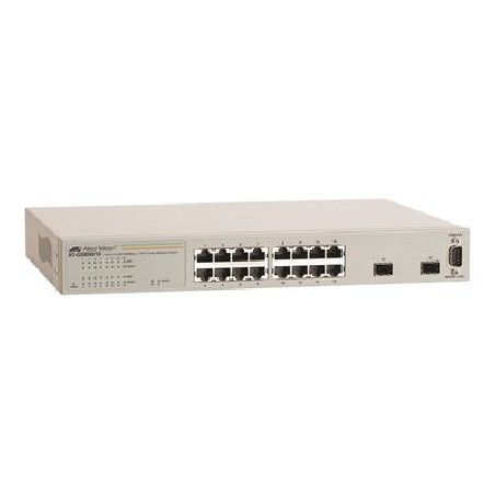 Allied Telesis AT GS950/16 WebSmart Switch - Přepínač - řízený - 16 x 10/100/1000 + 2 x SFP - desktop