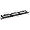 19" patch panel Solarix 24xRJ45 CAT5E UTP s vyvazovací lištou černý 0,5U SX24HD-5E-UTP-BK