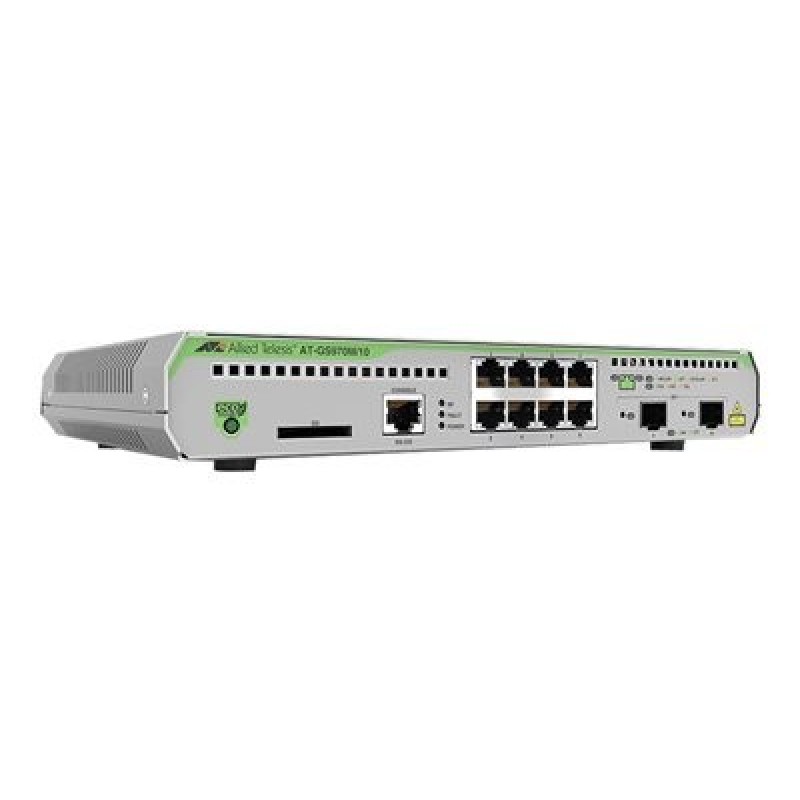 Allied Telesis CentreCOM AT-GS970M/10 - Přepínač - L3 - řízený - 8 x 10/100/1000 + 2 x SFP (mini-GBIC) (uplink) -… ATGS970M1050