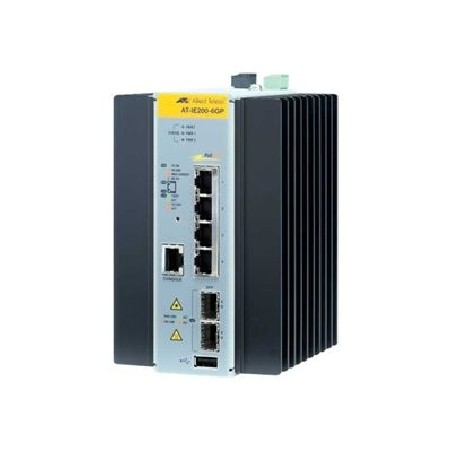 Allied Telesis AT IE200-6GP - Přepínač - řízený - 4 x 10/100/1000 (PoE+) + 2 x gigabitů SFP - lze montovat na konzolu DIN, pro