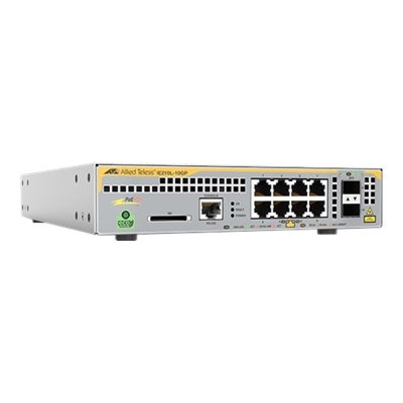 Allied Telesis AT IE210L-10GP - Přepínač - řízený - 8 x 10/100/1000 (PoE+) + 2 x 100/1000 SFP - PoE+ (124 W)