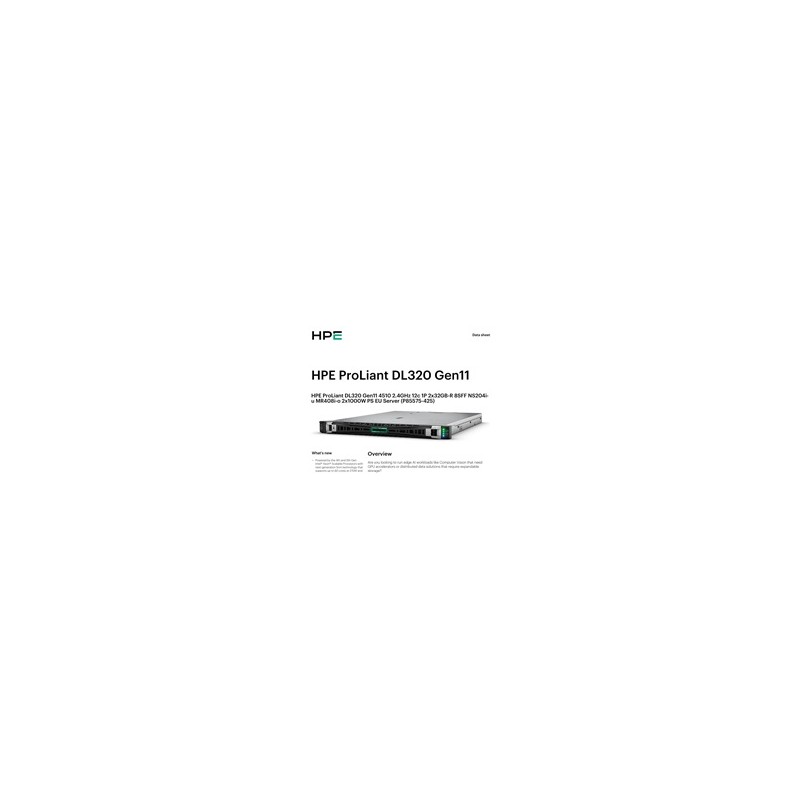 HPE PL DL320g11 4510 (2.4/12C) 2x32G (p64706) NS204(2x480) MR408i-o 8SFF 2x1000W 2p1G Smart Choice