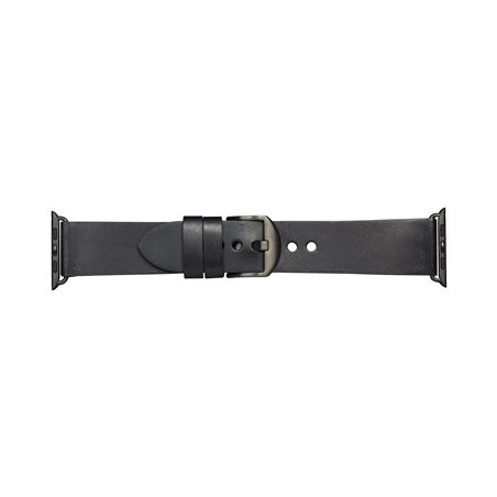 dbramante1928 Bornholm - Řemínek k hodinkám pro chytré hodinky - vesmírná šedá/černá - pro Apple Watch Hermčs Series 9, SE 3