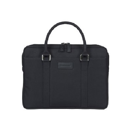 dbramante1928 Stelvio Slim Laptop Bag PURE - Brašna na notebook - 14" - černá, kování s povrchovou úpravou stříbra