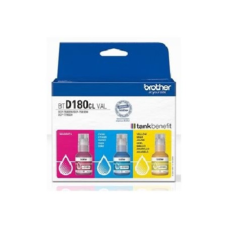 Brother BTD180CL Multipack - 3-balení - žlutá, azurová, purpurová - originální - závesný box - doplnení inkoustu - pro Brother
