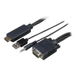 Sony CAB-VGAHDMI1 - HDMI kabel - HDMI s piny (male) do USB, HD-15 (VGA), mini-phone stereo 3.5 mm s piny (male) - 1 m - pro