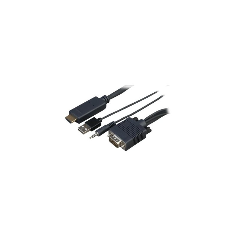 Sony CAB-VGAHDMI1 - HDMI kabel - HDMI s piny (male) do USB, HD-15 (VGA), mini-phone stereo 3.5 mm s piny (male) - 1 m - pro