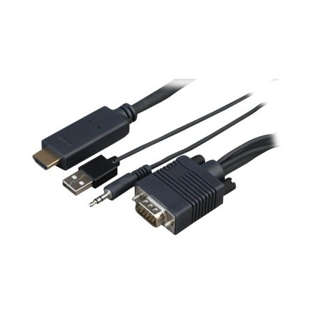Sony CAB-VGAHDMI1 - HDMI kabel - HDMI s piny (male) do USB, HD-15 (VGA), mini-phone stereo 3.5 mm s piny (male) - 1 m - pro