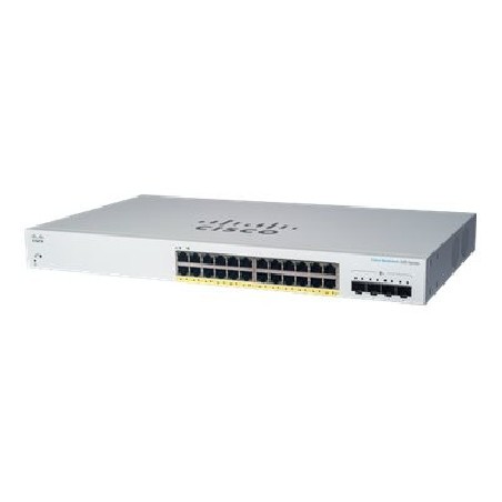 Cisco Business 220 Series CBS220-24FP-4X - Prepínac - inteligentní - 24 x 10/100/1000 (PoE+) + 4 x 10 Gigabit SFP+ (uplink)