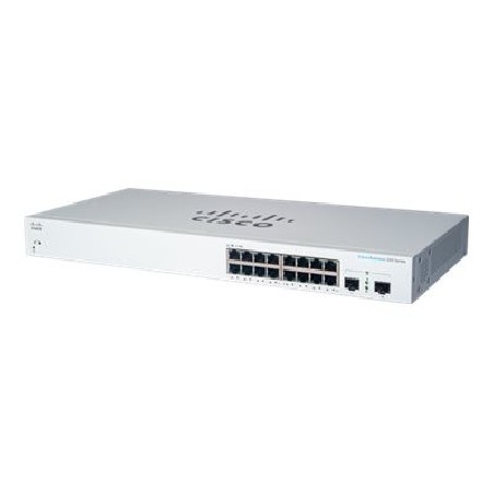 Cisco Business 220 Series CBS220-16T-2G - Prepínac - inteligentní - 16 x 10/100/1000 + 2 x Gigabit SFP (uplink) - Lze montovat