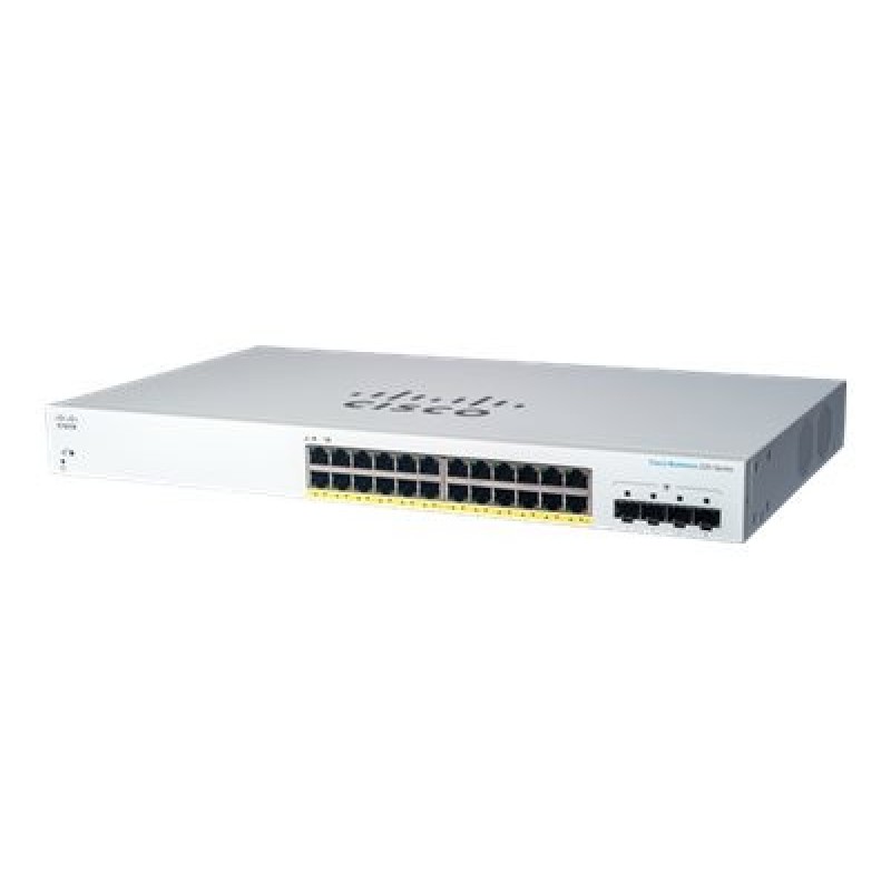 Cisco Business 220 Series CBS220-24P-4G - Prepínac - inteligentní - 24 x 10/100/1000 (PoE+) + 4 x Gigabit SFP (uplink) - Lze