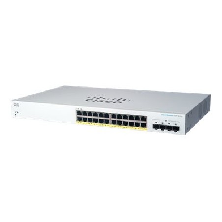 Cisco Business 220 Series CBS220-24P-4G - Prepínac - inteligentní - 24 x 10/100/1000 (PoE+) + 4 x Gigabit SFP (uplink) - Lze