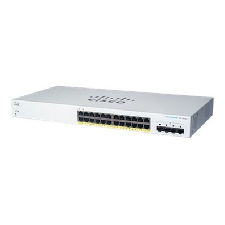Cisco Business 220 Series CBS220-24FP-4G - Prepínac - inteligentní - 24 x 10/100/1000 (PoE+) + 4 x Gigabit SFP (uplink) - Lze