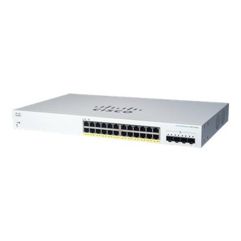 Cisco Business 220 Series CBS220-24P-4X - Prepínac - inteligentní - 24 x 10/100/1000 (PoE+) + 4 x 10 Gigabit SFP+ (uplink)