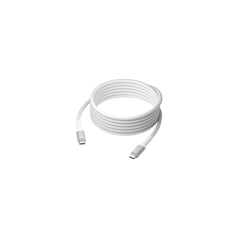 dbramante1928 IT - USB kabel - USB-C (M) do USB-C (M) - 3 m - USB napájení (100W), pletený kabel - bílá