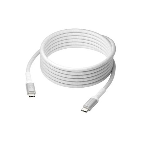 dbramante1928 IT - USB kabel - USB-C (M) do USB-C (M) - 3 m - USB napájení (100W), pletený kabel - bílá