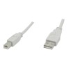 C2G 16.4ft USB to USB B Cable - USB A to USB B - USB 2.0 - White - M/M - Kabel USB - USB (M) do USB typ B (M) - USB 2.0 - 5 m