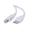 C2G 3.3ft USB to USB B Cable - USB A to USB B - USB 2.0 - White - M/M - Kabel USB - USB (M) do USB typ B (M) - USB 2.0 - 1 m