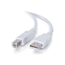 C2G - Kabel USB - USB (M) do USB typ B (M) - 100 mA - 3 m - licna, dvousmerný, up to 480 Mbps - bílá
