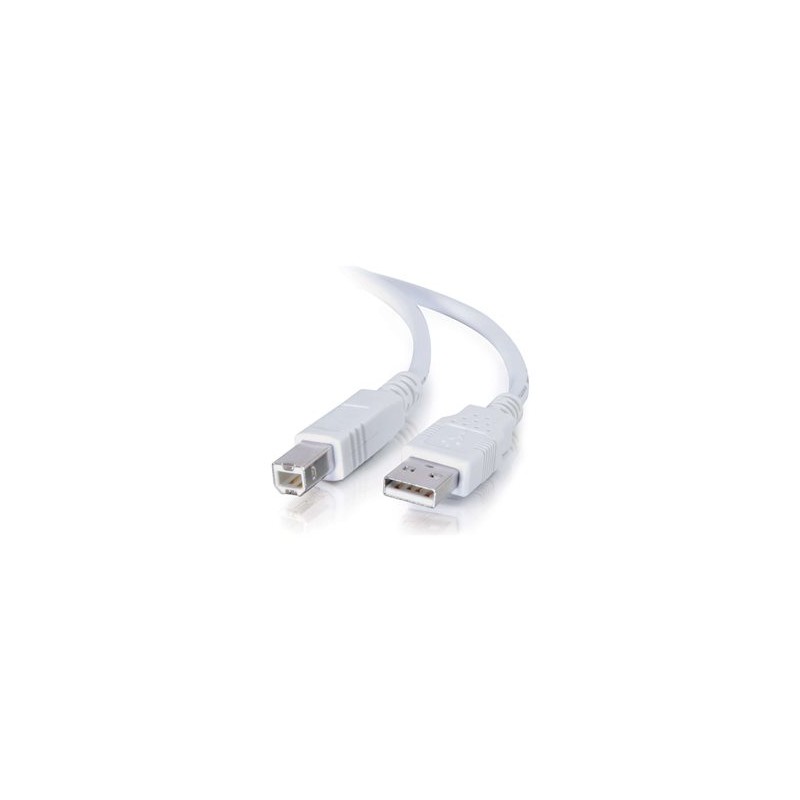 C2G - Kabel USB - USB (M) do USB typ B (M) - 100 mA - 3 m - licna, dvousmerný, up to 480 Mbps - bílá