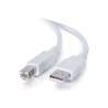 C2G - Kabel USB - USB (M) do USB typ B (M) - 100 mA - 3 m - licna, dvousmerný, up to 480 Mbps - bílá