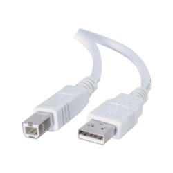 C2G 6.6ft USB to USB B Cable - USB A to USB B - USB 2.0 - White - M/M - Kabel USB - USB (M) do USB typ B (M) - USB 2.0 - 2 m