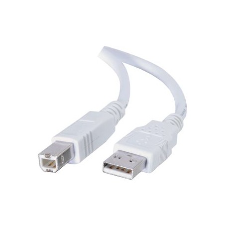 C2G 6.6ft USB to USB B Cable - USB A to USB B - USB 2.0 - White - M/M - Kabel USB - USB (M) do USB typ B (M) - USB 2.0 - 2 m