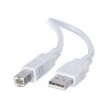 C2G 6.6ft USB to USB B Cable - USB A to USB B - USB 2.0 - White - M/M - Kabel USB - USB (M) do USB typ B (M) - USB 2.0 - 2 m