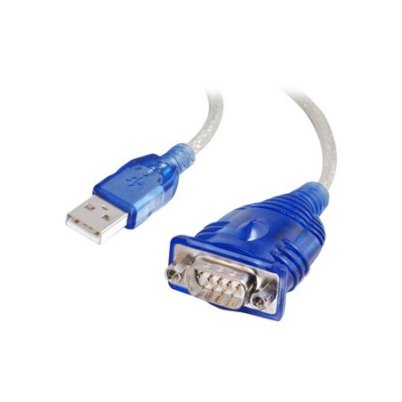 C2G 1.5ft USB to Serial Cable - USB to DB9 Serial RS232 Cable - M/M - Sériový adaptér - USB - RS-232 - modrá