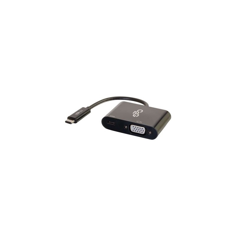 C2G USB C to VGA Adapter with Power Delivery - Externí video adaptér - USB-C - VGA - černá