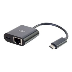 C2G USB C to Ethernet Adapter with Power Delivery - Síťový adaptér - USB-C - Gigabit Ethernet x 1 - černá