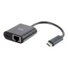 C2G USB C to Ethernet Adapter with Power Delivery - Síťový adaptér - USB-C - Gigabit Ethernet x 1 - černá