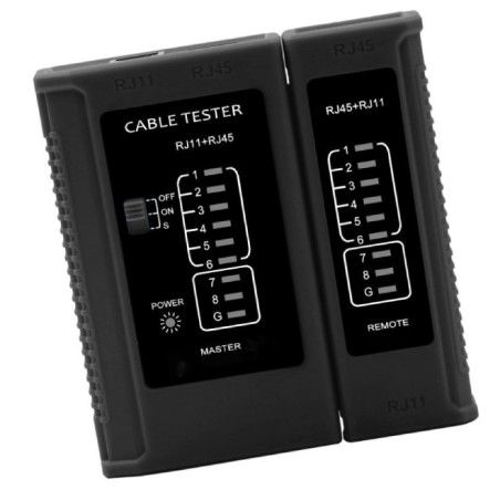 W-Star Tester UTP WS468BK, RJ45, RJ11, STP, Cat5e, Cat7, celočerný