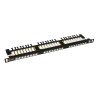 19" patch panel Solarix 24xRJ45 CAT6 UTP s vyvazovací lištou černý 0,5U SX24HD-6-UTP-BK