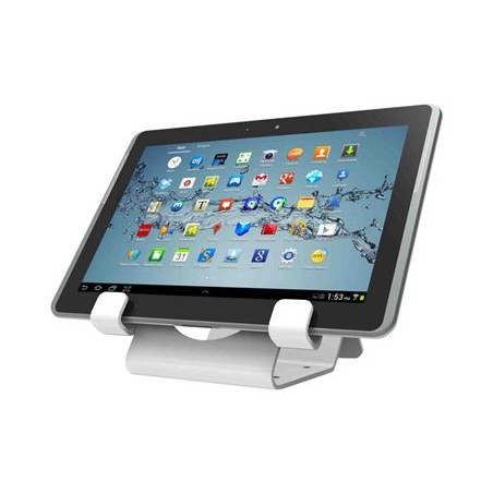 Compulocks Universal Tablet Holder with Coiled Cable Lock - Stojan - pro tablet - uzamykatelný - vysoce kvalitní hliník - bílá