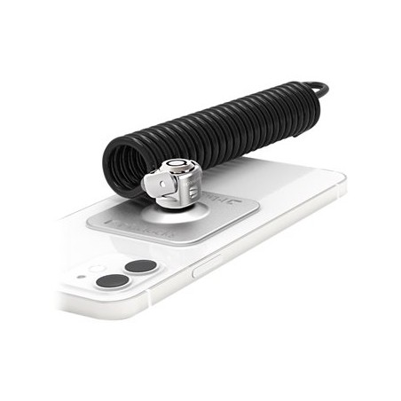 Compulocks Universal Tablet Lock with Keyed Coiled Cable Lock - Security cable lock plate pro tablet - černá