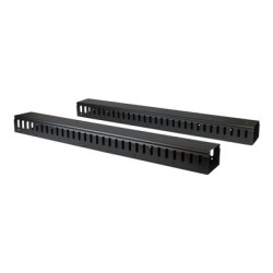 StarTech.com Vertical Cable Organizer with Finger Ducts - Vertical Cable Management Panel - Rack-Mount Cable Raceway - 0U - 6