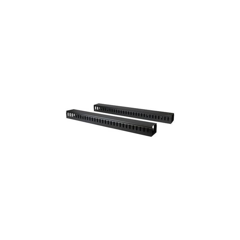 StarTech.com Vertical Cable Organizer with Finger Ducts - Vertical Cable Management Panel - Rack-Mount Cable Raceway - 0U - 6